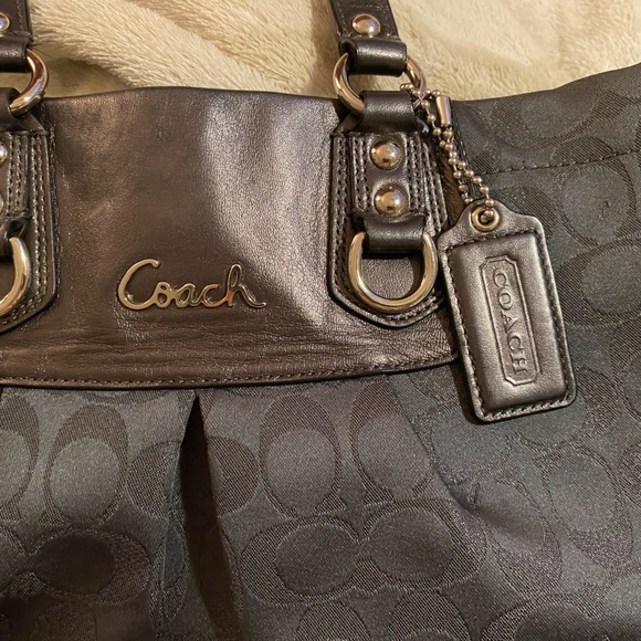 Vintage Coach Leather/Canvas Handbag - Picture 1 of 7